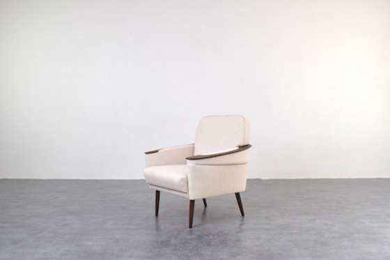 Mid-Century German Lounge Chair, 1960s. – Armchairs, Textile, Wood (photo 2 of 10)