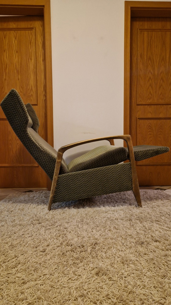 Image 1 of Poltrona lounge in stile vintage moderno di metà secolo con schienale alto
