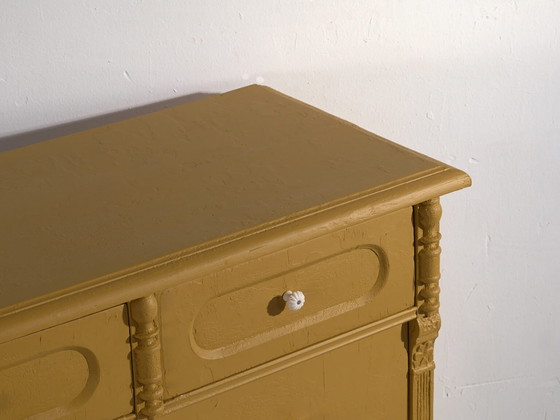 Large antique mustard chest of drawers (c.1920) #78 – Rustic (photo 19 of 40)