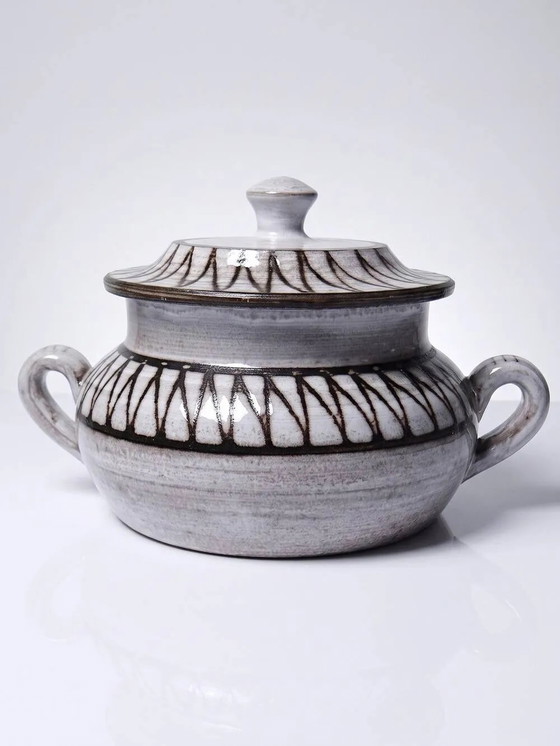 Vintage covered pot in ceramic from Vallauris, Émile Masson, 1960s-1970s. – Crockery, Porcelain (photo 2 of 9)