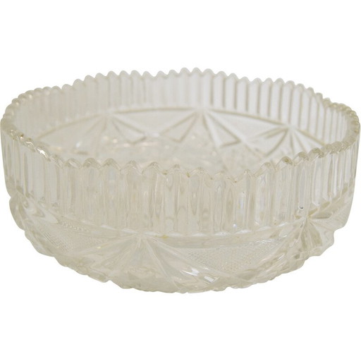 Kom van geslepen glas uit Mid Century, Tsjecho-Slowakije 1950