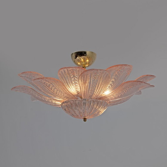 Image 1 of Mid-Century Modern “Margherita Rosa” Murano Glass Ceiling Light