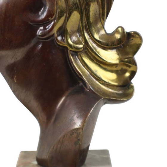 Bronzen Art Deco Beeld Vrouw – Beeldhouwkunst, Marble (photo 12 of 15)