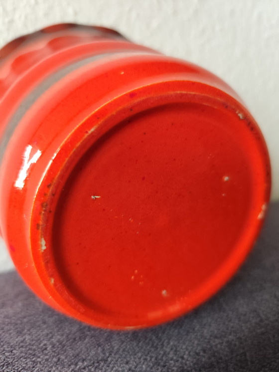 Image 1 of 🧡 Vintage flowerpot from the 70s/80s | Orange-brown | Ceramic West German style | approx. 14 cm