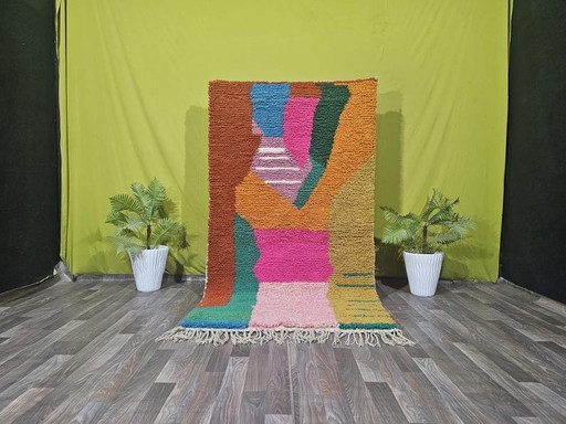 Handgeknüpfter marokkanischer Teppich mit farbenfrohen Mustern, 250 x 150 cm – Aime Té, vloerkleden en tapijten, Wool