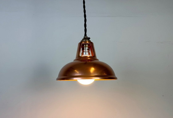 Image 1 of Lampada da soffitto vintage in rame industriale, anni 2000