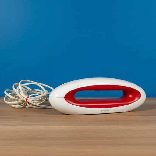 Teléfono inalámbrico Philips Mira M555 2013, color rojo y blanco, con contestador automático