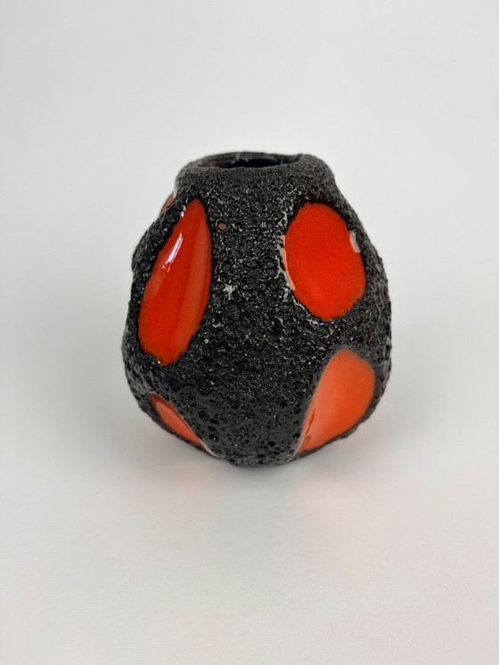Image 1 of West Germany Roth 308 vase orange fatlava 