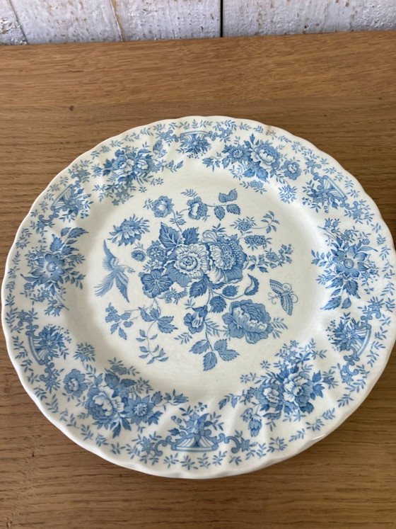 Image 1 of 4 platos antiguos azules