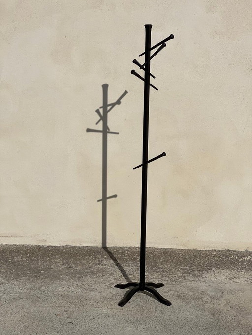 Wrought iron parrot coat rack, Francis DEWAELE, blacksmith from MAROLLES and LOIR-ET-CHER, 1950