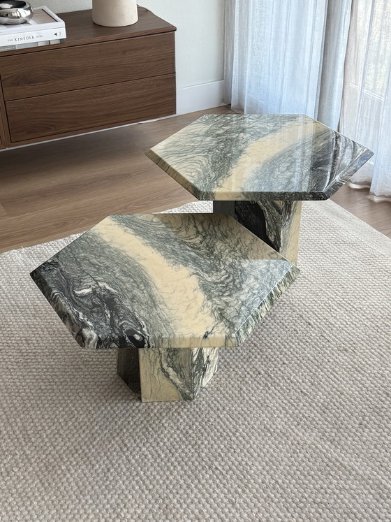 Vintage Marmeren Salontafel Set – Marble (photo 8 of 12)