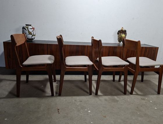 Image 1 of Set di 4 Erik Buch rivestiti in pelle ricondizionati