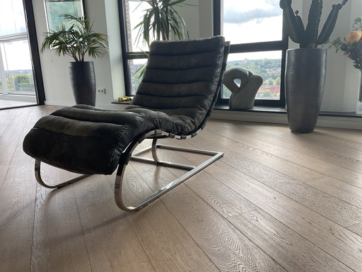 Vintage Leather Lounge Armchair – fauteuils, rvs