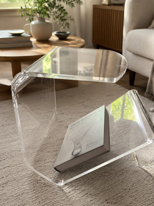 Vintage salontafel van plexiglas | Design bijzettafel | Ruimtevaarttijdperk | Jaren 70