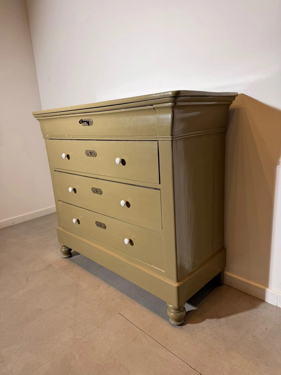 Olive Green Painted Chest of Drawers, 120 × 106 × 47 cm (photo 5 of 5)
