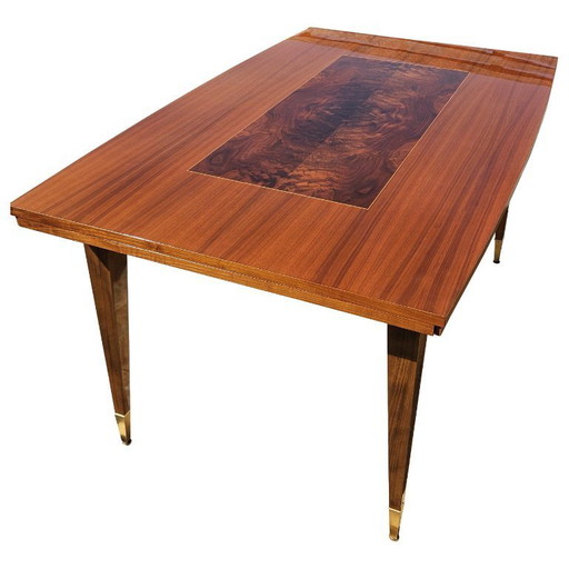 Franse MID-CENTURY MODERN uitschuifbare eettafel - Luxe Macassar eettafel - jaren 60
