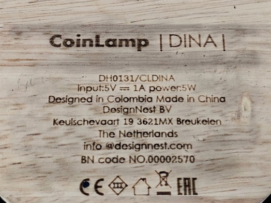 Image 1 of Coinlamp - model  Dina - Maak Studio - Spaarpot - Bewustwording Lamp - zwart
