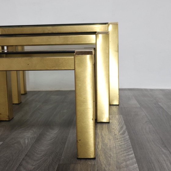 Image 1 of Tris tavolini ottone Hollywood Regency 1970 Design Modernariato
