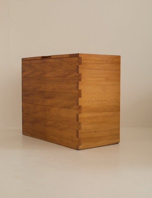 Grande baule Savoie della collezione Regain in pino massello, vintage, circa 1975