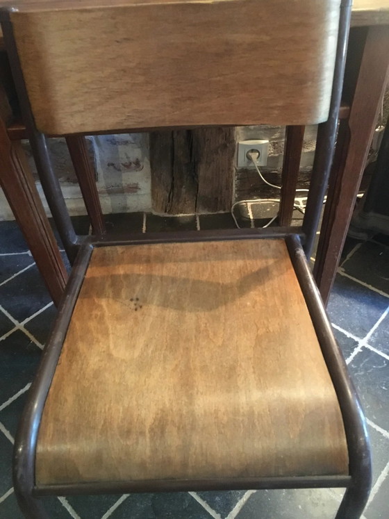 Escritorio de colegial y su silla – Madera, Metal, Vintage (photo 10 of 10)