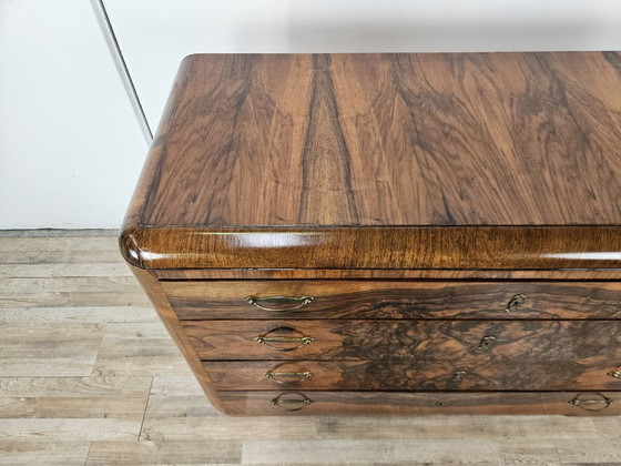 1940s Art Decò walnut chest of drawers, Wood, Brown, Klassiek (photo 4 of 24)