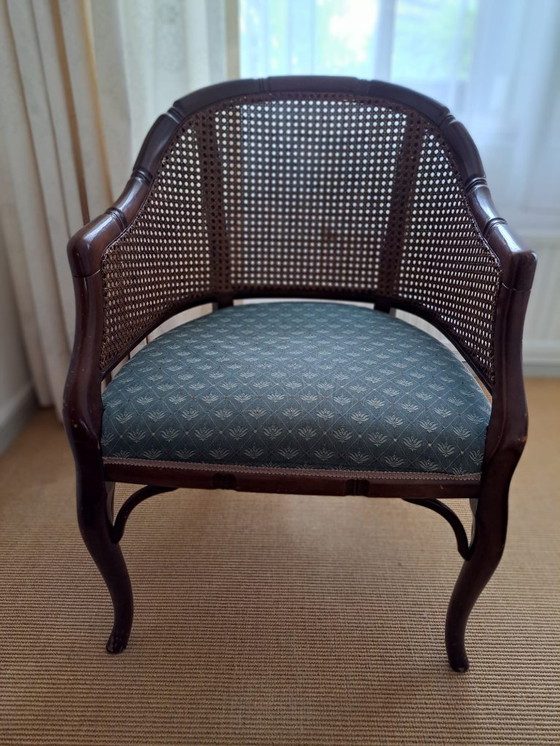 Image 1 of Vintage Louis XV Stijl Stoel met Rotan Rugleuning