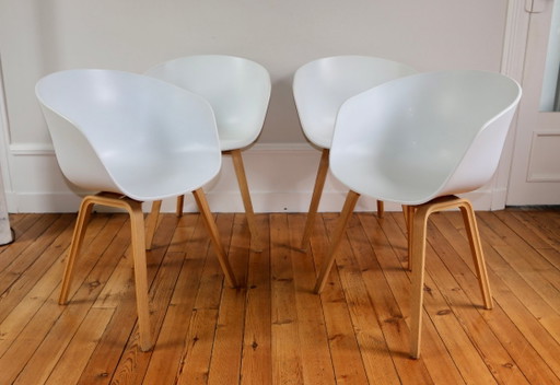 4 Hay "Over een stoel" Scandinavische fauteuils, wit – eetkamerstoelen, Plastic