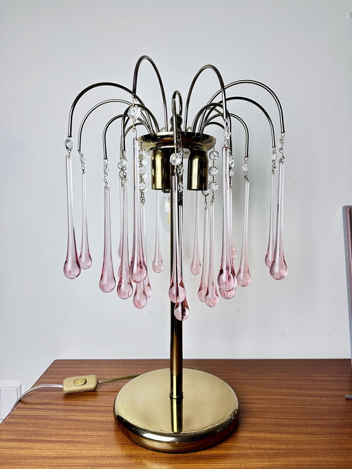 Murano Teardrop Table Lamp Pink