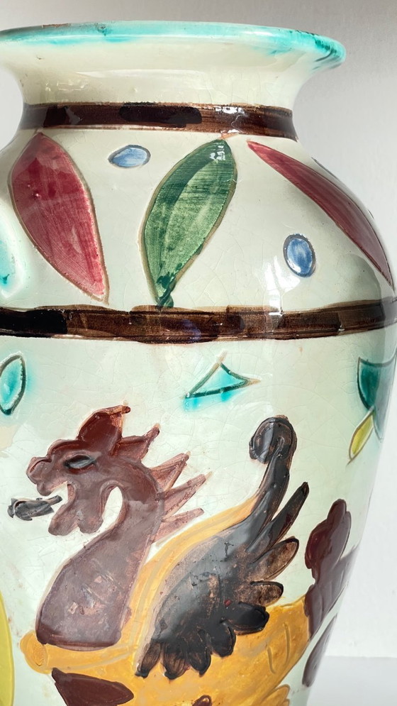 Image 1 of Vintage Italy VASES DRAGON Pattern