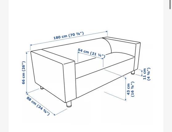IKEA Klippan – Divani 2 posti, Metal, Textile (photo 5 of 5)