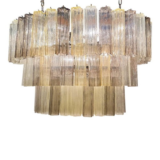 Lampadario ovale di lusso in vetro Tronchi color champagne