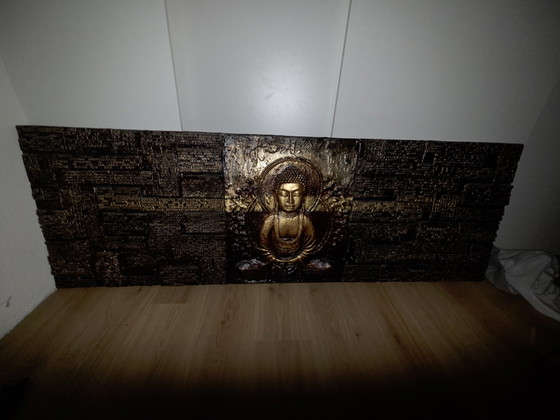 Image 1 of Wooden Buddha wall decoration