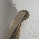 Specchio Art Déco con vetro smussato in cornice in ottone cromato, anni '30