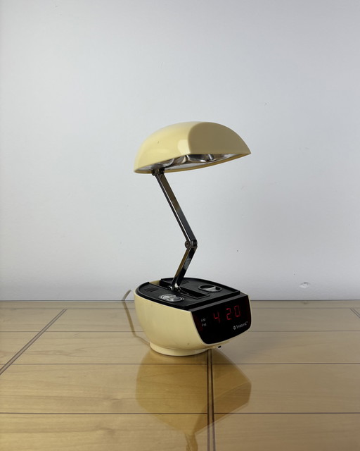 Lamp Table + Clock Timeband C-590 Timeco Vintage Clock - Lamp 1970s Bedside Lamp 70s Digital Alarm Clock Mid Century Space Age