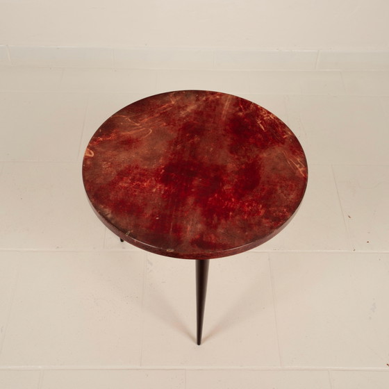 Table basse Aldo Tura en parchemin, Mod. 826, peau de chèvre teinte à la main, Italie, 1950 – Tables basses (photo 15 of 27)