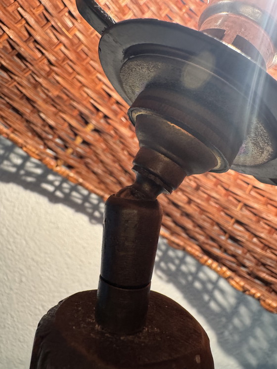 Image 1 of Lámpara floral madera tallada años 60