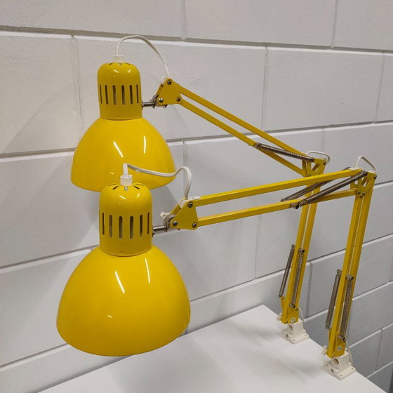 Lampada a Forbice Gialla Retrò Degli Anni '90, Ikea, Lampade da scrivania, Metallo, Plastica, Giallo, Retro (foto 8 di 12)