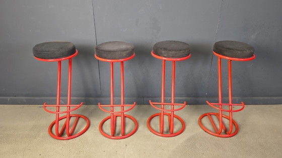 Image 1 of Barhocker im Memphis-Stil, 1980er Jahre – 4er-Set
