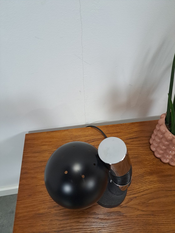 Image 1 of Design Lamp Hillenbrand Met Chroom En Zwarte Kap