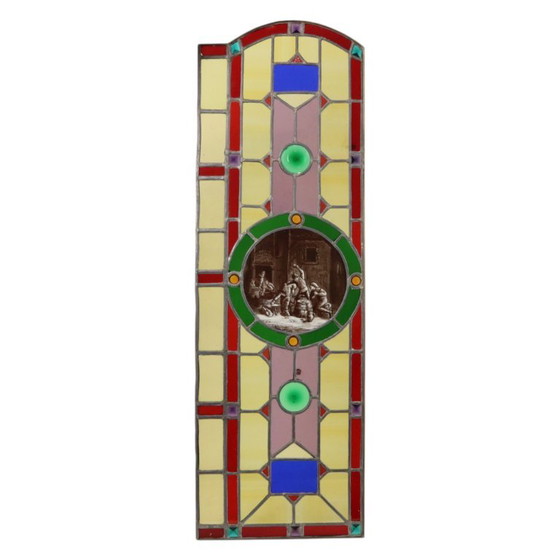 Groot Kleurrijk Glasraam Glas in Lood Medaillon – Decoratieve objecten (photo 5 of 20)