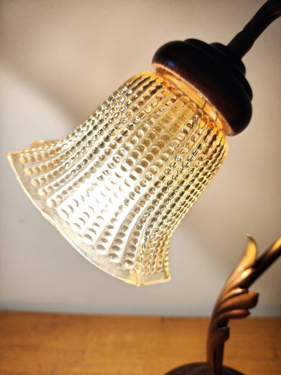Image 1 of Gooseneck table lamp with tulip shade