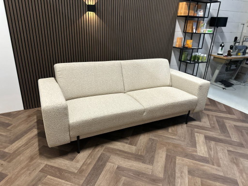 Canapé d'exposition beige en parfait état, 226 x 90 cm – 2 zitsbanken, Textile (photo 2 of 11)