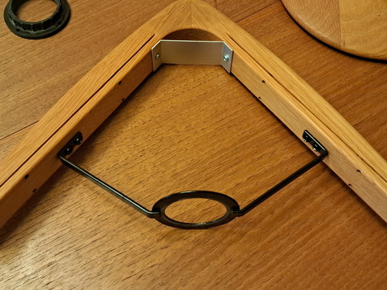 Image 1 of DOMUS Table Lamp Type 7701 – Solid Wood – Lunopal Shade – Design Classic