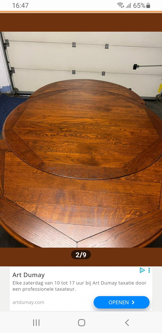 Image 1 of Kersenhout bannink Jugendstil uitschuifbaar eetkamer tafel 