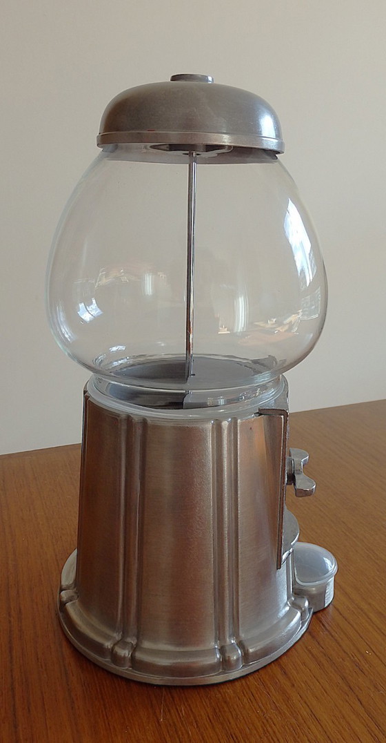 Image 1 of gum vending machine, M&M's, piggy bank