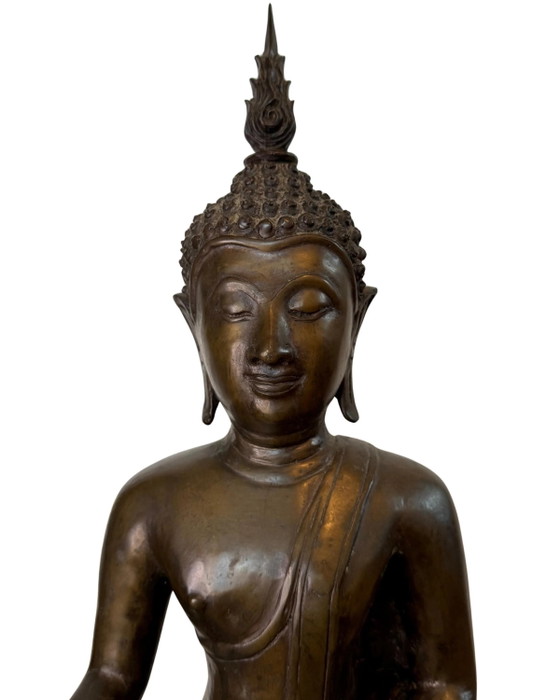 Thai Bronze Buddha – Large Temple Statue – Rattanakosin Style 55cm – Sculpture (photo 9 of 10)