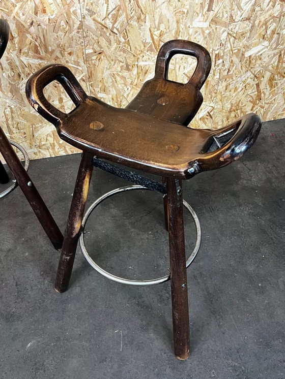 Image 1 of 4x 50's 60's Bar Stools Tabouret de bar Attributed Carl Malmsten Sweden Design