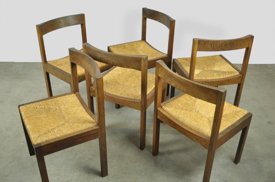 Image 1 of Vintage Wenge dining chairs in modern minimalist style, 1960s