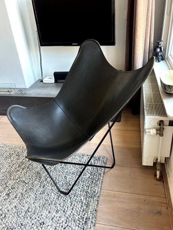 Image 1 of Design Butterfly Chair – Echt Leer – Zwart
