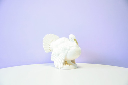 Weiße Porzellan Truthahn Figur Goebel